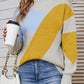 Color Block Dropped Shoulder Mock Neck Sweater
