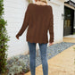 Scalloped Boat Neck Openwork Tunic Sweater