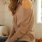 Ribbed Round Neck Long Sleeve Knit Top