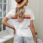 Striped Dropped Shoulder Round Neck Tee