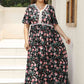 Plus Size Floral V-Neck Maxi Dress