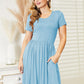 Ninexis Full Size Short Sleeve Dress with Pockets