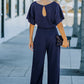 Full Size Tie Waist Straight Leg Jumpsuit
