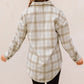 Plaid Curved Hem Dropped Shoulder Longline Shirt Jacket