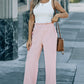 Paperbag Wide Leg Pants with Pockets