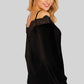 Spliced Lace Cold-Shoulder Blouse