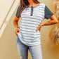 Striped Short Sleeve Henley T-Shirt