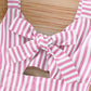 Kids Striped Cutout Sleeveless Jumpsuit