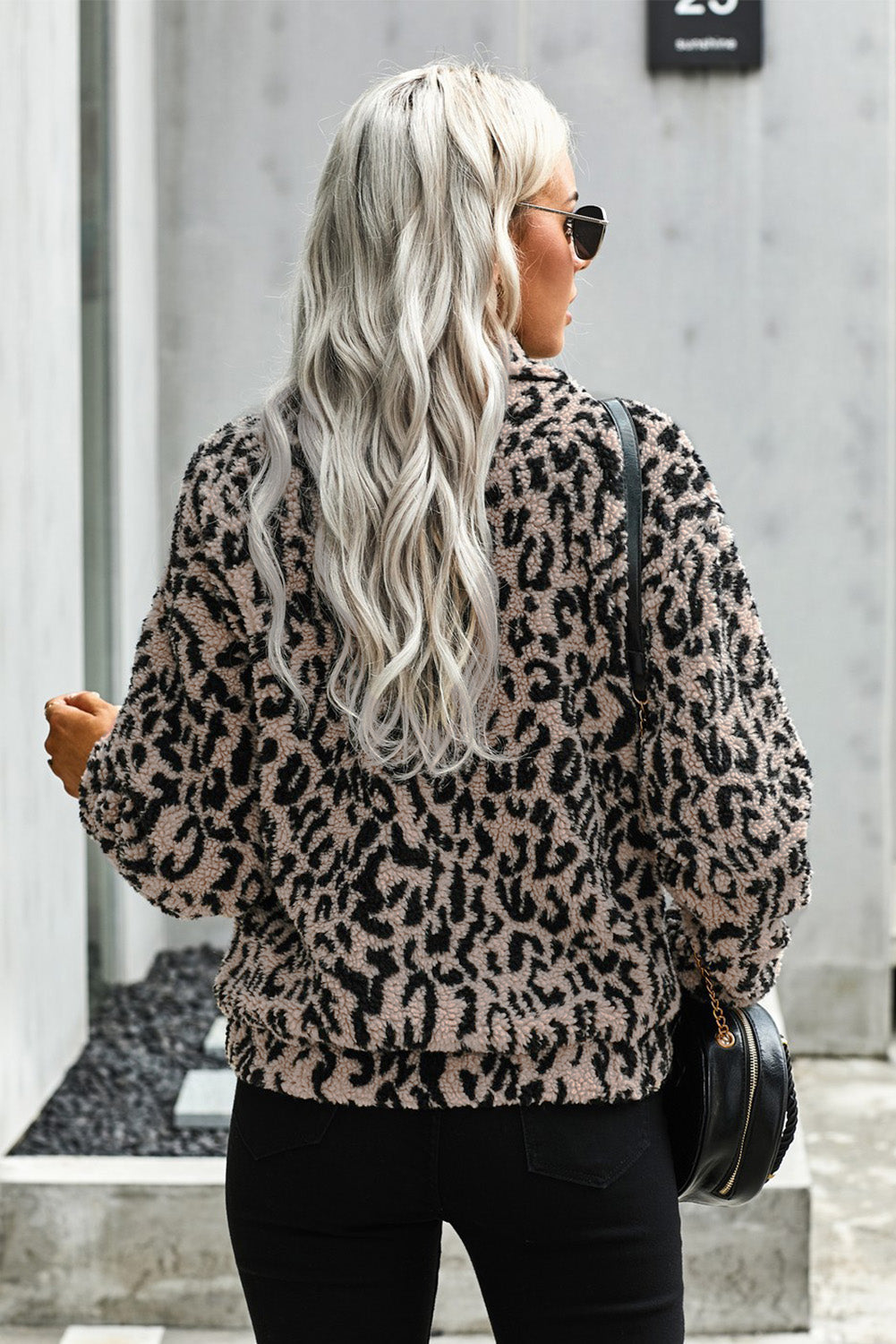 Plaid Print Sherpa Jacket Coat