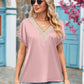 V-Neck Cuffed Blouse