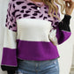 Animal Print Color Block Sweater