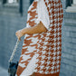 Houndstooth Side Slit Ribbed Sweater Vest Dress