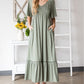 HEYSON Full Size Smocked Pocket Midi Dress in Sage