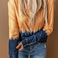 Contrast Boat Neck Long Sleeve Top