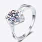 1 Carat Moissanite Rhodium-Plated Solitaire Ring