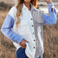 Color Block Button Front Shirt with Pockets