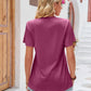 Ruched V-Neck Short Sleeve Tee