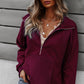 Half-Zip Collared Drop Shoulder Sweatshirt