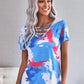 Tie-Dye Strappy Neck Tee