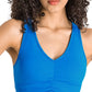 Gathered Detail Halter Neck Sports Bra