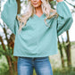 Notched Neck Balloon Sleeve Blouse