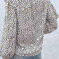 Printed Notched Neck Ruffled Lantern Sleeve Blouse