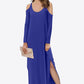 Cold-Shoulder Split Dress with Pockets