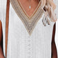 Eyelet Contrast V-Neck Tee