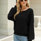 Raglan Sleeve Ribbed Trim Sweater