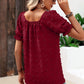 Swiss Dot Puff Sleeve Square Neck Blouse