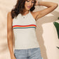 Rainbow Stripe Halter Neck Knit Tank