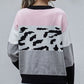 Color Block Drop Shoulder Button Down Cardigan