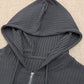 Zip-Up Ribbed Hoodie and Joggers Lounge Set