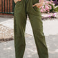 Drawstring Elastic Waist Pants with Pockets