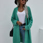 Horizontal Ribbing Open Front Duster Cardigan