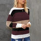 Color Block Drawstring Knit Top
