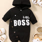 Baby LITTLE BOSS Graphic Hooded Jumpsuit