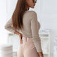 Contrast Trim Ribbed Long Sleeve Bodysuit