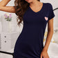 Heart Graphic Short Sleeve Night Dress