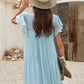 Ruffle Collar Flutter Sleeve Dress