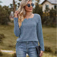 Full Size Ribbed Square Neck Long Sleeve T-Shirt
