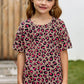 Girls Leopard Dropped Shoulder Tee