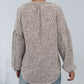 Leopard Print Tie Neck Blouse