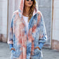 Fleece Hooded Open Front Jacket with Pockets