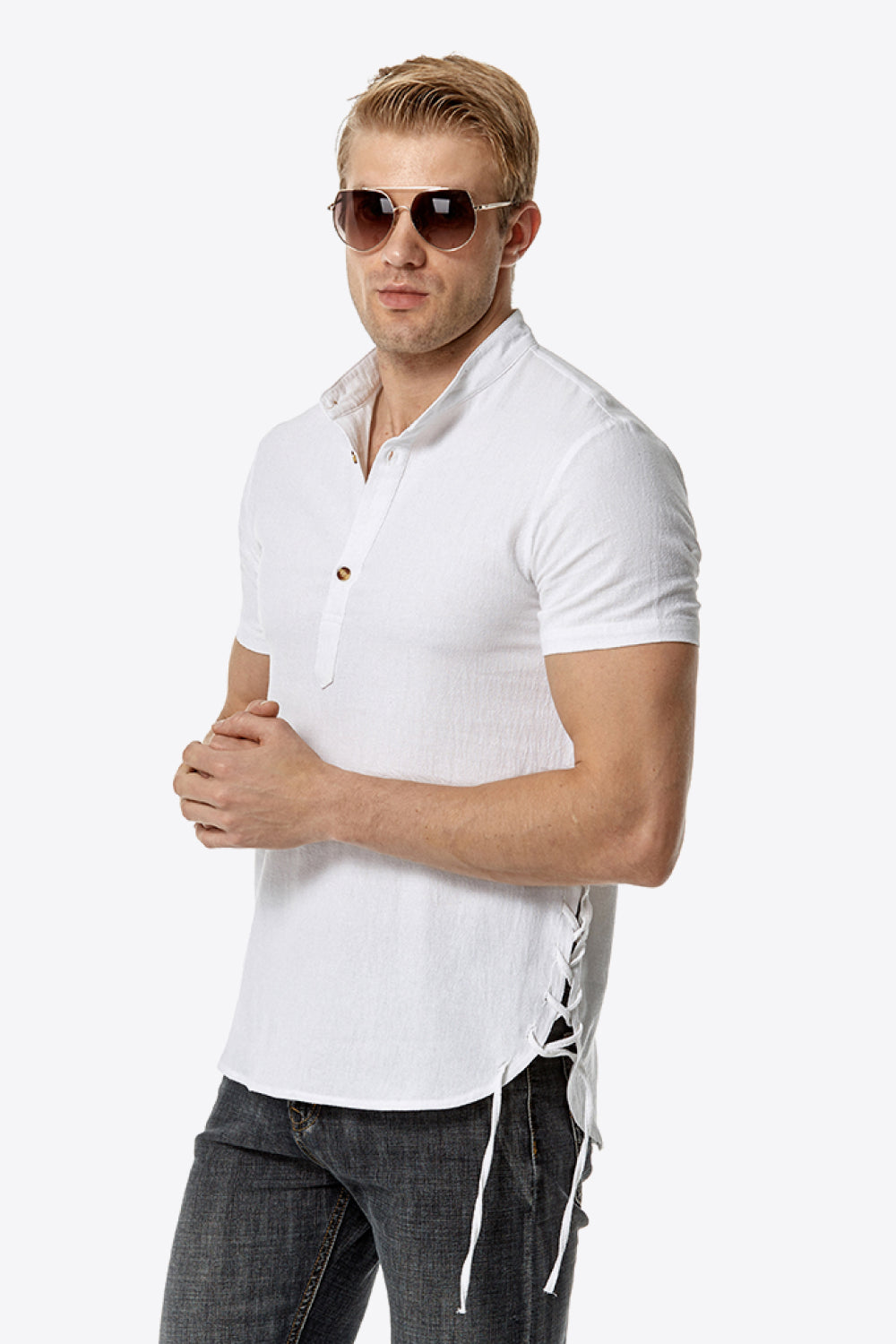 Short Sleeve Henley Tee