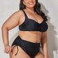 Plus Size Printed Drawstring Detail Bikini Set