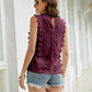 Lace Scalloped Keyhole V-Neck Tank