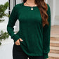 Texture Round Neck Long Sleeve Knit Top