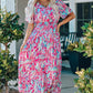 Multicolored V-Neck Maxi Dress