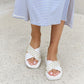 Forever Link Studded Cross Strap Sandals in White
